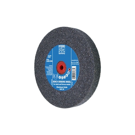 Pferd 61763 8in x 1in Vitrified Bench Wheel 1-1/4in A.H., Aluminum Oxide, 24 Grit 61763-PFERD